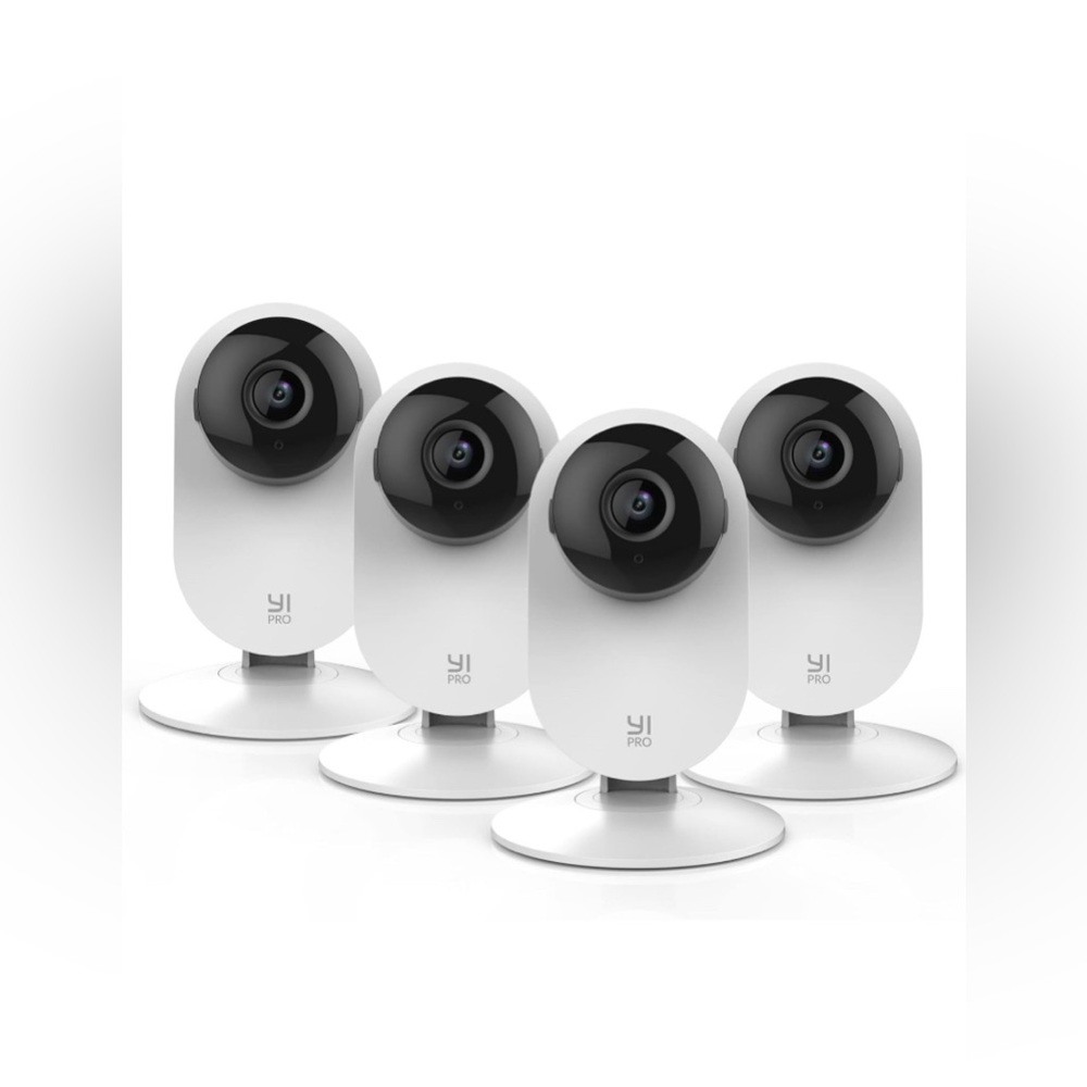 NEW YI 1080p Home‎ Camera Family Pack Compatible With Alexa - White ( 4x )